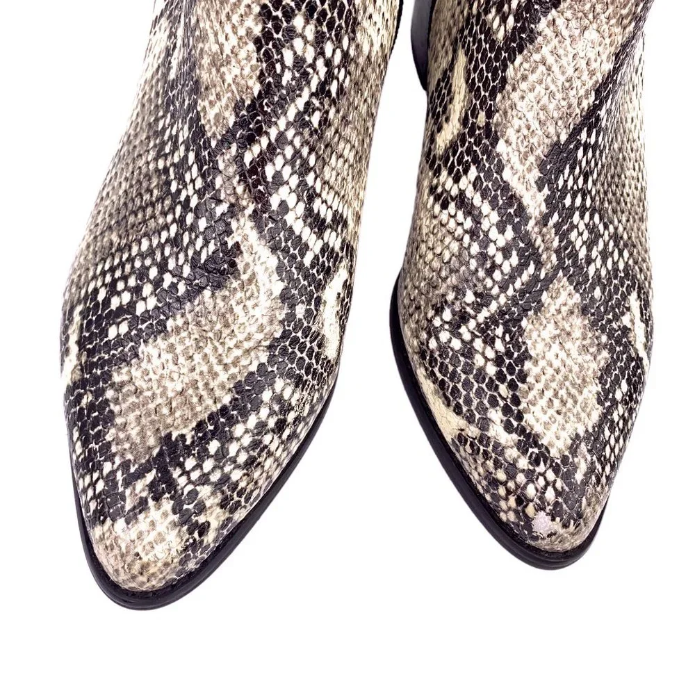 BLONDO Elvina Snakeskin Embossed Leather Waterproof Zip‎ Booties